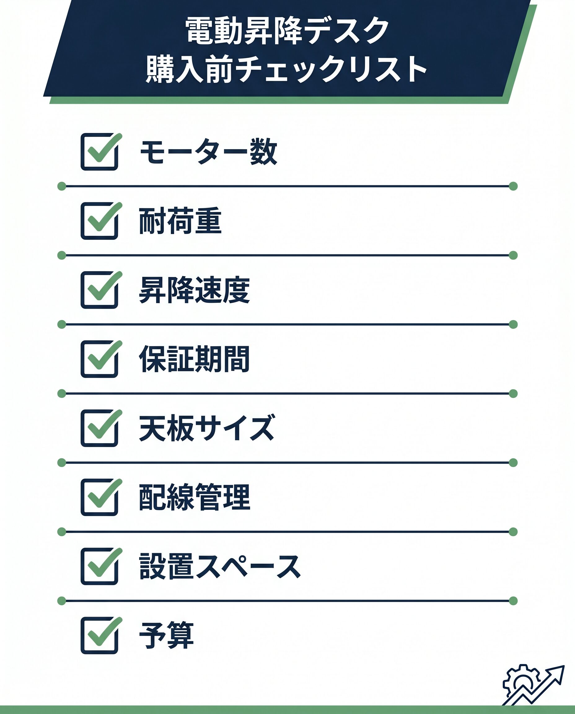 電動昇降デスク 購入前チェックリスト